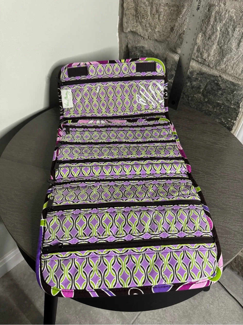 Vera Bradley Quilted Floral Wristlet Bag - Purple & Lime
